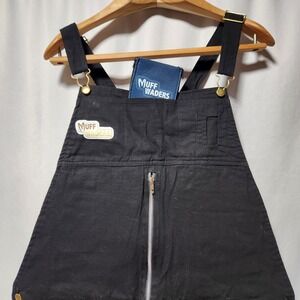 Muff Waders Mens XL Black Canvas Bib Overalls Insulated Beverage Pocket w/Koozie